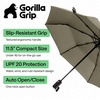 image:imageGORILLA GRIP Compact Travel Size Umbrella for Rain Sleek Design BlackBeige