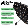 image:imageGORILLA GRIP Compact Travel Size Umbrella for Rain Sleek Design BlackCats  Dogs