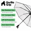 image:imageGORILLA GRIP Compact Travel Size Umbrella for Rain Sleek Design BlackClear
