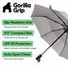 image:imageGORILLA GRIP Compact Travel Size Umbrella for Rain Sleek Design BlackGray