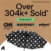 image:imageGORILLA GRIP Compact Travel Size Umbrella for Rain Sleek Design BlackPolka Dots