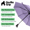 image:imageGORILLA GRIP Compact Travel Size Umbrella for Rain Sleek Design BlackPurple
