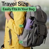 image:imageGORILLA GRIP Compact Travel Size Umbrella for Rain Sleek Design BlackPurple