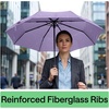 image:imageGORILLA GRIP Compact Travel Size Umbrella for Rain Sleek Design BlackPurple