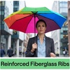 image:imageGORILLA GRIP Compact Travel Size Umbrella for Rain Sleek Design BlackRainbow