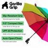image:imageGORILLA GRIP Compact Travel Size Umbrella for Rain Sleek Design BlackRainbow