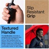 image:imageGORILLA GRIP Compact Travel Size Umbrella for Rain Sleek Design BlackRed