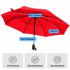image:imageGORILLA GRIP Compact Travel Size Umbrella for Rain Sleek Design BlackRed