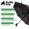image:imageGORILLA GRIP Compact Travel Size Umbrella for Rain Sleek Design BlackSky Blue Clouds  Black