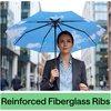 image:imageGORILLA GRIP Compact Travel Size Umbrella for Rain Sleek Design BlackSky Blue Clouds