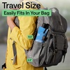image:imageGORILLA GRIP Compact Travel Size Umbrella for Rain Sleek Design BlackSky Blue Clouds