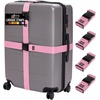 image:imageGORILLA GRIP Heavy Duty Luggage Straps for Suitcase 2 Pack GreenPink