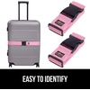 image:imageGORILLA GRIP Heavy Duty Luggage Straps for Suitcase 2 Pack GreenPink