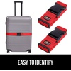 image:imageGORILLA GRIP Heavy Duty Luggage Straps for Suitcase 2 Pack GreenRed