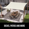 image:imageGORILLA GRIP Heavy Duty Sun Shade Sail for Outdoor Patio 12x12 FT GrayIvory