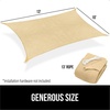 image:imageGORILLA GRIP Heavy Duty Sun Shade Sail for Outdoor Patio 12x12 FT GraySand