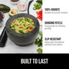 image:imageGORILLA GRIP Natural Granite Stone Lab Mortar and Pestle Set 15 Cup GrayPolished Black