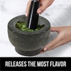 image:imageGORILLA GRIP Natural Granite Stone Lab Mortar and Pestle Set 15 Cup GrayPolished Black