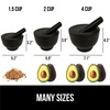 image:imageGORILLA GRIP Natural Granite Stone Lab Mortar and Pestle Set 15 Cup GrayPolished Black