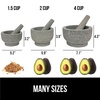 image:imageGORILLA GRIP Natural Granite Stone Lab Mortar and Pestle Set 15 Cup GrayUnpolished Gray