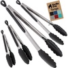 image:imageGORILLA GRIP Stainless Steel Kitchen Tongs for Cooking 2 PK BlackBlack