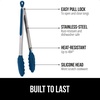 image:imageGORILLA GRIP Stainless Steel Kitchen Tongs for Cooking 2 PK BlackBlue