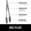 image:imageGORILLA GRIP Stainless Steel Kitchen Tongs for Cooking 2 PK BlackGray