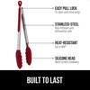 image:imageGORILLA GRIP Stainless Steel Kitchen Tongs for Cooking 2 PK BlackRed