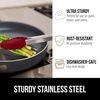 image:imageGORILLA GRIP Stainless Steel Kitchen Tongs for Cooking 2 PK BlackRed