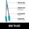 image:imageGORILLA GRIP Stainless Steel Kitchen Tongs for Cooking 2 PK BlackTurquoise