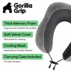 image:imageGORILLA GRIP Travel Neck Pillow for Airplanes Travel Essentials BlackGray