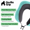 image:imageGORILLA GRIP Travel Neck Pillow for Airplanes Travel Essentials BlackTurquoise