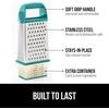 image:imageGORILLA GRIP XL 4Sided Stainless Steel BPAFree Cheese Grater BlackTurquoise