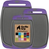image:imageGORILLA GRIP BPAFree Reversible Kitchen Cutting Board Set of 3 BlackGrayPurple