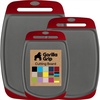 image:imageGORILLA GRIP BPAFree Reversible Kitchen Cutting Board Set of 3 BlackGrayRed