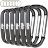 image:imageGORILLA GRIP Carabiner Clip 3 D Ring Heavy Duty Aluminum Key Holder Clips Hold 170lbs Rust ScratchResistant Camping Essentials Hiking Gear Tactical Backpacking KeychainsBlack