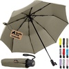 image:imageGORILLA GRIP Compact Travel Size Umbrella for Rain Sleek Design BlackBeige