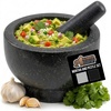 image:imageGORILLA GRIP Natural Granite Stone Lab Mortar and Pestle Set 15 Cup GrayPolished Black