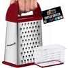 image:imageGORILLA GRIP XL 4Sided Stainless Steel BPAFree Cheese Grater BlackRed