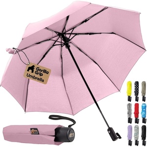 image:imageGORILLA GRIP Compact Travel Size Umbrella for Rain Sleek Design BlackPink