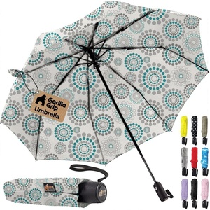image:imageGORILLA GRIP Compact Travel Size Umbrella for Rain Sleek Design BlackSpiral