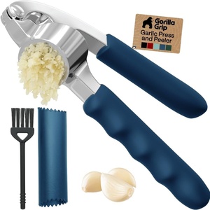 image:imageGORILLA GRIP Garlic Peeler and Press Set Heavy Duty Mincer BlackBlue