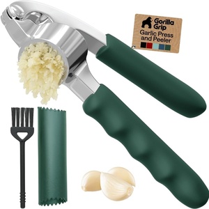 image:imageGORILLA GRIP Garlic Peeler and Press Set Heavy Duty Mincer BlackHunter Green