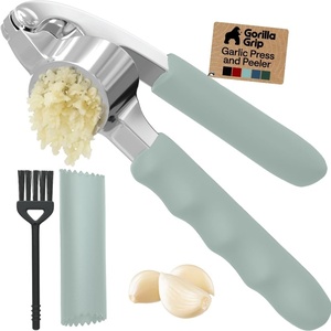 image:imageGORILLA GRIP Garlic Peeler and Press Set Heavy Duty Mincer BlackMint