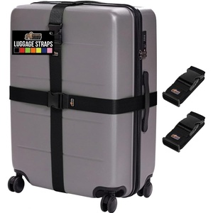 image:imageGORILLA GRIP Heavy Duty Luggage Straps for Suitcase 2 Pack GreenBlack