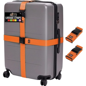 image:imageGORILLA GRIP Heavy Duty Luggage Straps for Suitcase 2 Pack GreenOrange