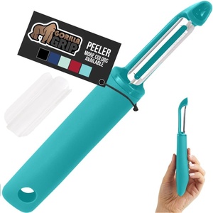 image:imageGORILLA GRIP Patented BPAFree Vegetable and Potato Peeler BlackTurquoise