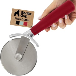 image:imageGORILLA GRIP Patented Stainless Steel Large Pizza Cutter Wheel BlackRed