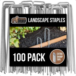 image:imageGORILLA GRIP Premium Landscape Staples 6 Inch Garden Stakes 50 Pack100 Pack