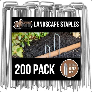 image:imageGORILLA GRIP Premium Landscape Staples 6 Inch Garden Stakes 50 Pack200 Pack